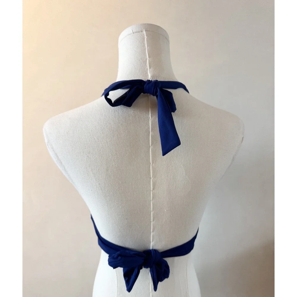 La Blanca Royal Blue‎ Comfy Soft Bikini Top Resort Chic Sexy Vacation Size 34DD